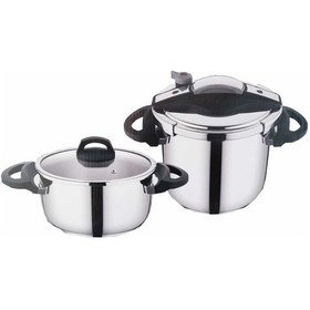 Resim Falez Twist Cook Düdüklü Tencere Seti 4+7 L Siyah Gri TWC1001 Siyah 