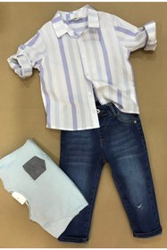 Resim Çikoby Erkek Bebek Yırtık Jean Pantolon 