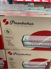 Resim Paşabahçe Frezya 530323 Servis Tabağı 3 Lü şeffaf 