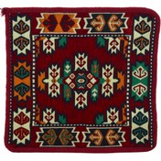 Resim HitDukkan Dekoratif Otantik Çift Taraflı Fermuarlı Kilim Şark Köşesi Minder Kılıfı (40cmx41cm) 