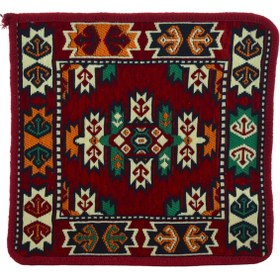 Resim HitDukkan Dekoratif Otantik Çift Taraflı Fermuarlı Kilim Şark Köşesi Minder Kılıfı (40cmx41cm) 