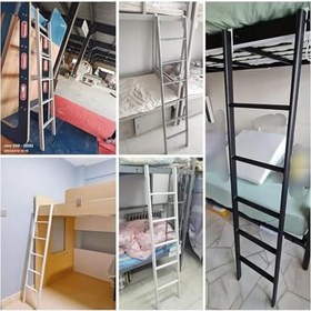 Resim Kancalı Yüksek Yataklı Ranza Merdiveni, Karavan Kamyoneti, Gençler ve Çocuklar için Tırmanma Merdiveni, 1,65 m (65 inç) Ranzalar için Emniyet Çatı Merdiveni, Temel Beyaz Tasarım 