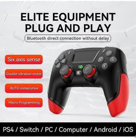 Resim Ps4 Uyumlu Oyun Kumandası Ps4/slim/pro/pc İle Uyumludur 360joystick/çift Titreşim/6 Eksenli Hareket Oyun Kumandası:p06mavi Newway 
