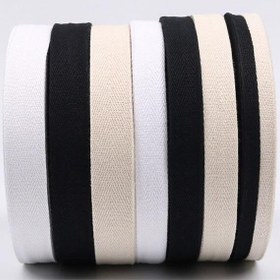 Resim 1cm 2cm 3cm ve 4cm Pamuk Balıksırtı Şerit (5, 10 ve 25 metre toplar halinde) - 5 Metre 1cm / Ham 