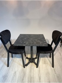 Resim Resa mobilya design Balkon Masa Sandalyesi Cafe Masa Sandalyesi Döküm Ayaklı Masa 70x70 