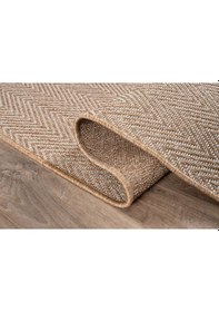 Resim Srz-0503 Jüt Tabanlı Hasır Dokuma Örme Bohem Antialerjik Halı Kilim Balık Sırtı Gri 