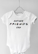 Resim Limon Unisex Bebek Beyaz Future Friends Fan Baskılı Kısa Kollu Çıtçıtlı Body 