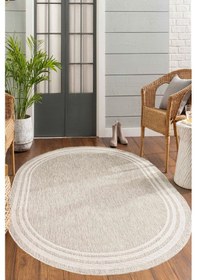 Resim Decomia Home Dijital Kaymaz Yıkanabilir Modern Krem Bej Oval Mutfak Halısı Salon Halısı Balkon Halısı Yolluk DC-5066 Bej-Oval 