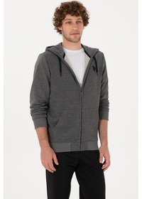 Resim U.S. Polo Assn. Erkek Regular Fit Antrasit Melanj Örme Hırka 50313748-VR081 