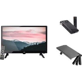 Resim 19” Full Hd LED Monitör Seti, Uydu Alıcı ve Tv Üstü Standlı, Tv, Araba ve Karavan Uyumludur, 12 Volt Adaptörlü, 