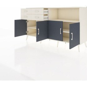 Resim Hyperion Konsol 4 Raflı 4 Çekmeceli 4 Kapaklı 176x44x99 Aytaşı-an Aytaşı-antrasit/aytaşı 