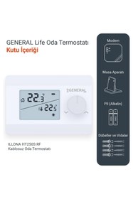 Resim AyrStore ILLONA HT250S RF Kablosuz Oda Termostatı (Beyaz) 