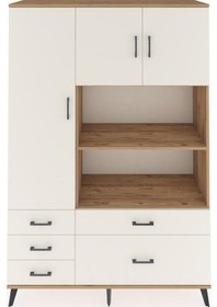 Resim Hyperion Dolap 7 Raflı 5 Çekmeceli 3 Kapaklı 132x44x195 Çam-aytaşı/aytaşı Aytası/aytası 