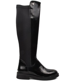 Resim Pierre Cardin Siyah Kırışık Polyester Karışımlı Kadın Düz Çizme Çok Renkli 