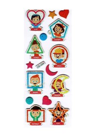 Resim Sticker Kabartmalı Sticker Defter Planlayıcı Etiket Cb494 16x7 Cm- İngilizce Şekiller Çok Renkli 
