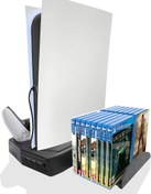 Resim Playstation 5 Standart (Fat) Kasa Fanlı Stand - Oyun Bölmeli PS5 Dikey Stand 