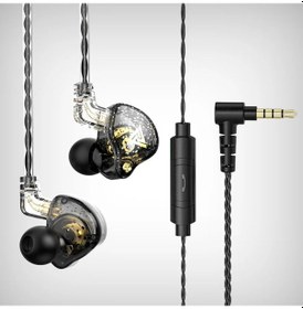 Resim Lasonstiges Ak6pro Siyah Qkz Ak6 Pro Kablolu Kulaklık Hıfı Stereo Kulaklık Ile Mıc Hd Arama 3.5mm Aux Kulak İçi Müzik Oyun Spor Kulaklıkları 