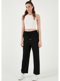 Resim Lela Relaxed Fit Bol Paça Bayan Pantolon 5865826 Siyah 