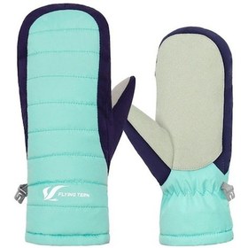 Resim Bosphorusboutique Flyıngtern Bir Çift Çocuk Su Geçirmez Sıcak Kış Kar Kayak Eldiven Hq 798-Black-Persian-Blue 