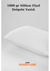 Resim Noveva Premium 1. Kalite Silikon Elyaf Dolgulu Yastık %100 Pamuklu Dış Kumaşlı Yastık 1000 Gr Beyaz 