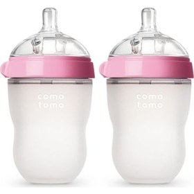 Resim Antikolik Silikon Biberon 2'li 250ml Pembe - Orta Akışlı 3-6 Ay 