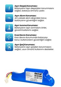 Resim Arçelik Uyumlu Rs 3121 Robot Süpürge Bataryası Yüksek Kapasite 3200mah 