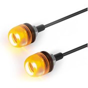 Resim Mufunye Motosiklet Led Sinyal Işıkları, Küçük, Mikro, Mini, Cafe Racer'lar, Scrambler'lar, Spor Motosikletleri İçin, Çerçeve Tüplerine Uyumlu 