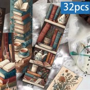 Resim 32 adet TLENPO Vintage Kitap İşaretleri, Vintage Kahve ve Çay Kazanı Tasarımları ile - Dayanıklı Kağıt, Renkli İllüstrasyonlar, Kitap Severler, Öğrenciler, Öğretmenler için Estetik Kitap İşaretleri - İdeal Okuma Ödülleri, Kitap Severleri Hediye 