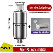 Resim Su Isıtıcı Ön Filtre Çamaşır Makinesi Musluk Paslanmaz Çelik Filtre Ekranı Ön T45-1b Paslanmaz Çelik '+3'lü Yedek Filtre Seti 