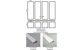 Resim 4cm Boyanabilir Bordürlü Hazır Duvar Çıtası Paketi 8'li Beyaz 