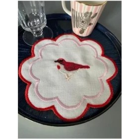 Resim Storemax Pip Studio Kuşlu Kokteyl Peçete Tekli (Kırmızı Pembe) 