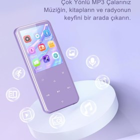 Resim 64 GB MP3 Çalar, Bluetooth 5.3, HiFi Ses, FM Radyo, 2,4 inç TFT Ekran 