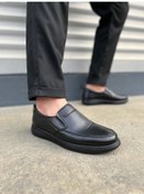 Resim Classique Bağcıksız Cilt Erkek Günlük Klasik Ayakkabı Siyah 