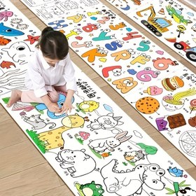 Resim Gençler için 3 Metre Uzunlukta Yaratıcı Karalama Kağıdı Rulosu - Kendin Yap Boyama & Grafiti Sanatı, Eğlenceli Hayvan, Meyve & Nesne Tasarımlarıyla Hayal Gücünü Uyarın, 3 Yaş ve Üzeri İçin Mükemmel Doğum Günü, Cadılar Bayramı, Şükran Günü & Noel Hediyesi, Çizim Oyuncakları 