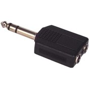Resim 6.3 Mm Stereo Erkek / 6.3 Mm Stereo Dişix2 Çevirici Jack 