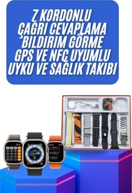 Resim pazarella yeni nesil Unısex 7 Kordonlu Çok Fonksiyonlu Nabız Ölçer Uyku ve Sağlık Takibi 