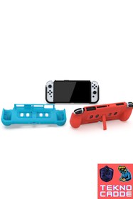 Resim Beboncool L TNS-1170 Kart Hazneli Standlı Grip El Destekli Nintendo Switch OLED Silikon Kılıf 