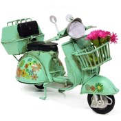 Resim hediyeconcepti Dekoratif Metal Scooter Sepetli Süsler Ev Oturma Odas TV kabine Masaüstü Ofis Dekorasyon 