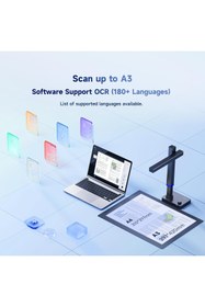 Resim CZUR Shine Ultra Pro 24MP Taşınabilir A3 Kitap & Belge Tarayıcı, OCR & LED Işıklı 