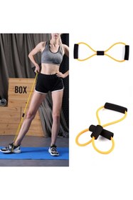 Resim Xnews 8 Şeklinde Direnç Bandı Yoga Plates Ve Vücut Geliştirme Egzersiz Bandı 