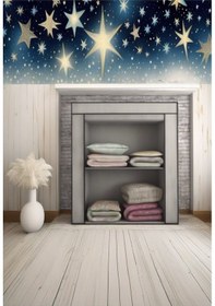 Resim Çelik Borulu Yorgan Hurcu Bez Dolap Yüklük Gardırop Gri 