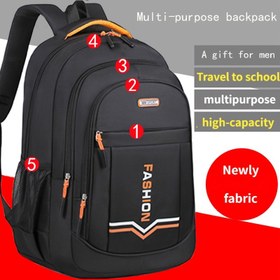 Resim Unisex Sırt Çantası - Çok Bölmeli Dayanıklı Naylon Çanta, Yastıklı Omuz Askılı - Şık Siyah Kolej, Seyahat ve İş İçin Sırt Çantası - Erkekler & Kadınlar için İdeal Hediye - Kore Tarzı Kumaş Sırt Çantası 