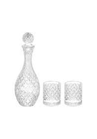 Resim Glamis Cam Kapaklı Şişe Sürahi 2 Bardaklı Set 