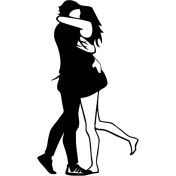 Resim Sarılmış Çift Duvar Dekor Sticker 40 x 68 cm 