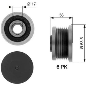 Resim Gates Oap7081 Alternator Kasnagi 2315100q0b 31251074 4417574 