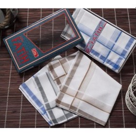 Resim Gözde Fatih Kutulu 40X40 Cm 12 Adet Kumaş Mendil Fm 02 (412271853) Gri - Kahverengi - Mavi 