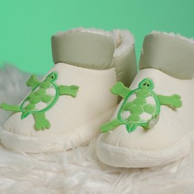 Resim Oksit Kaplumbağa Desenli Kaydırmaz Taban Termal Isı Kreş Ev Okul Ayakkabısı Bebek Çocuk Panduf Ev Botu 