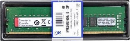 Resim 16Gb 2666Mhz Ddr4 Cl19 Pc Ram - KVR26N19D8-16 Pc Ram Kutulu Kingston