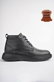 Resim Muggo Bernard Garantili Hakiki Deri Bağcıklı Fermuarlı Kaymaz Taban Casual Erkek Bot 