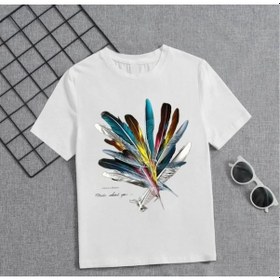 Resim Kız Çocuk Baskılı T-shirt - Beyaz - Çok Renkli 